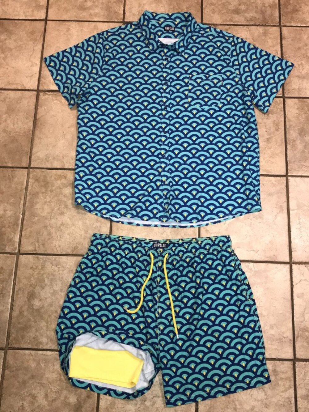 Men's Capelle Miami Lined Hybrid Compression Shorts Set +Matching Shirt-Size 3X